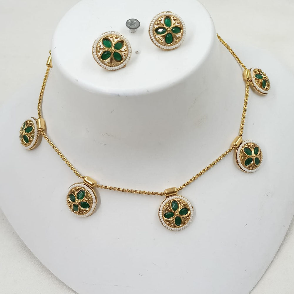 NAFJ Royal Pota Stone And Pearl Necklace Set