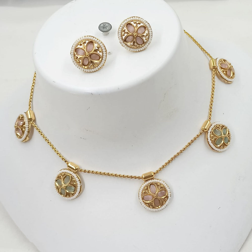 NAFJ Royal Pota Stone And Pearl Necklace Set