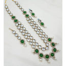 NAFJ Designer Kundan Stone And Pearl Long Necklace Set 