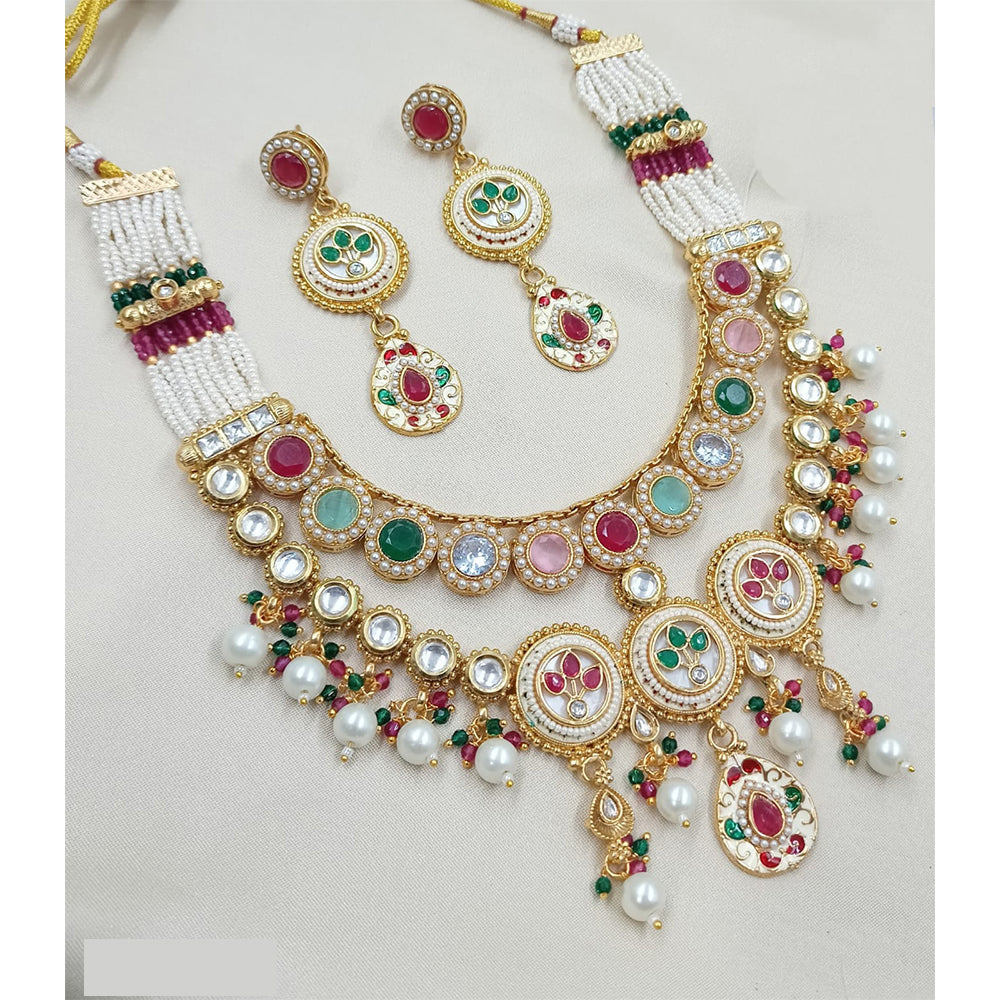 NAFJ Royal Pota Stone And Pearl Necklace Set
