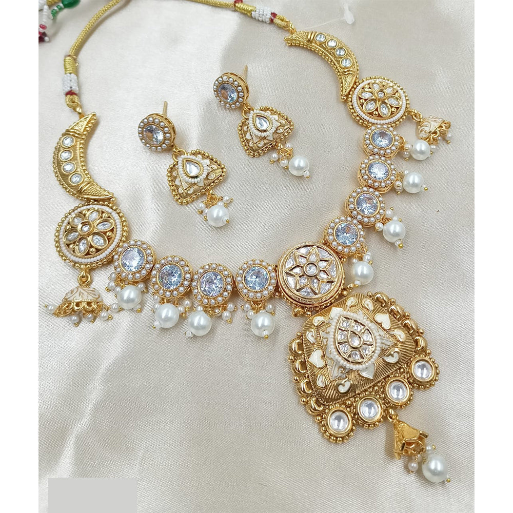 NAFJ Royal Pota Stone And Pearl Necklace Set
