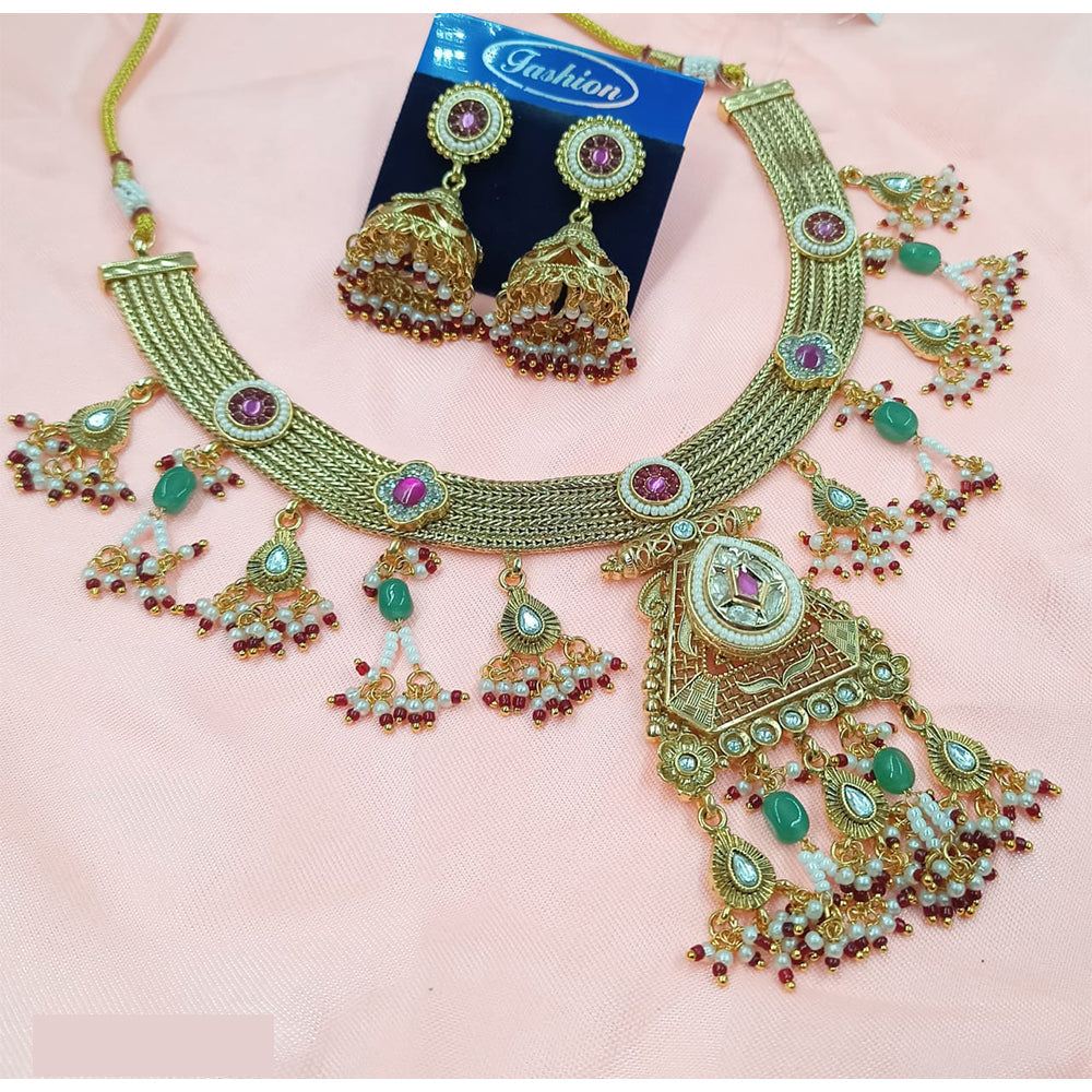 NAFJ Royal Pota Stone And Pearl Necklace Set