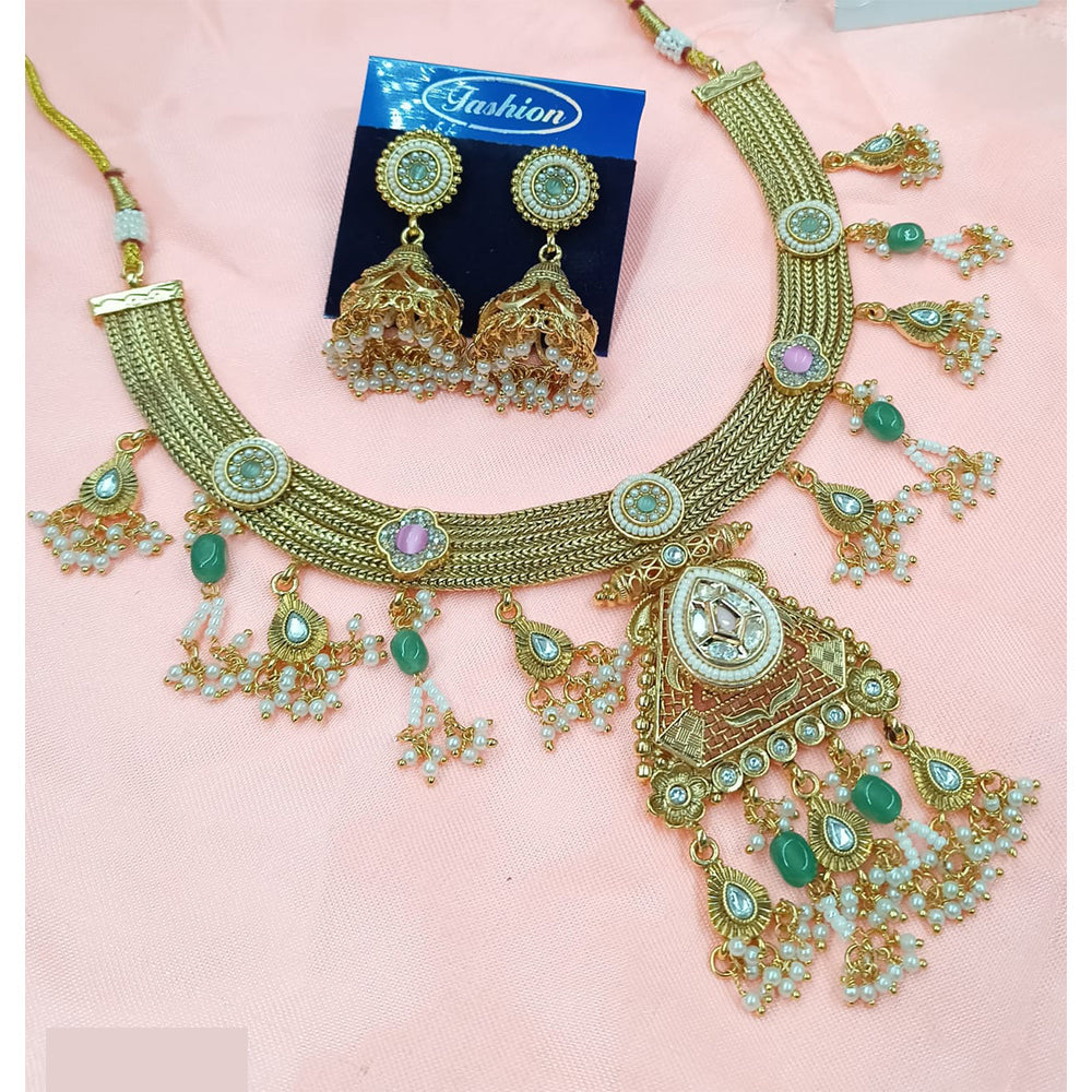 NAFJ Royal Pota Stone And Pearl Necklace Set