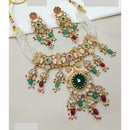 NAFJ Royal Pota Stone And Pearl Meenakari Necklace Set