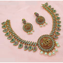 NAFJ Premium Pota Stone And Pearl Temple Necklace Set