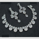 NAFJ Luxury Rhodium Polish American Diamond Necklace Set