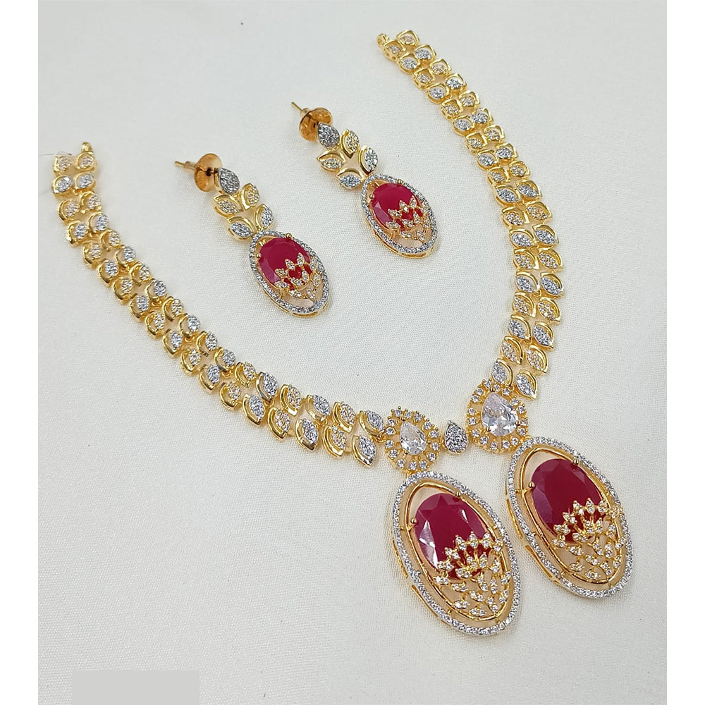 NAFJ Luxury American Diamond Necklace Set