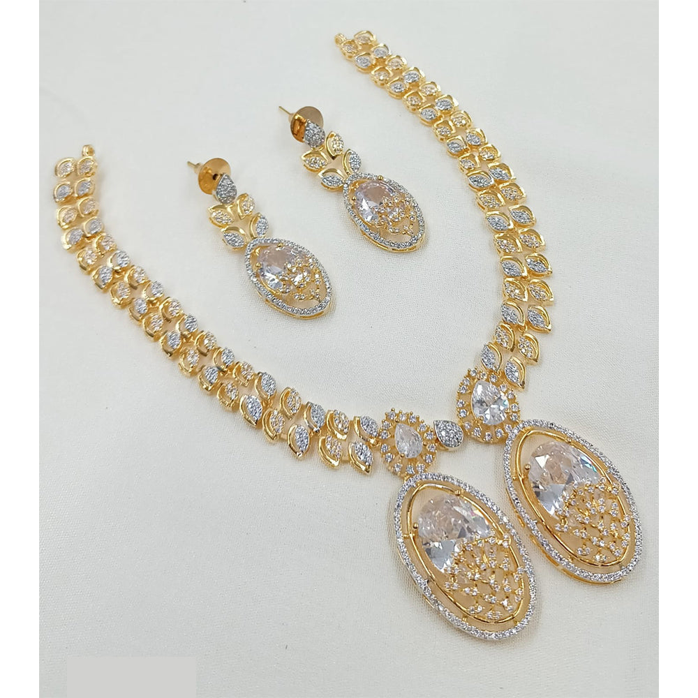 NAFJ Luxury American Diamond Necklace Set