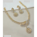 NAFJ Luxury Rhodium Polish American Diamond Necklace Set