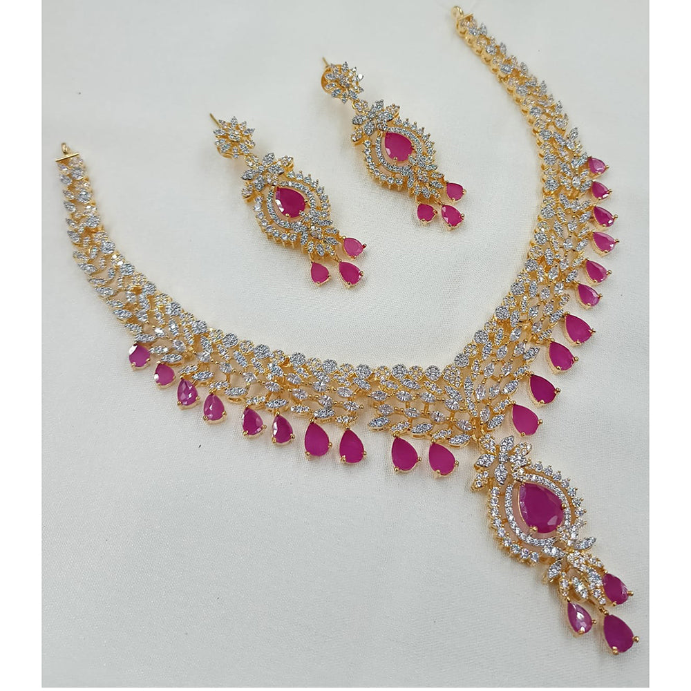 NAFJ Luxury American Diamond Necklace Set