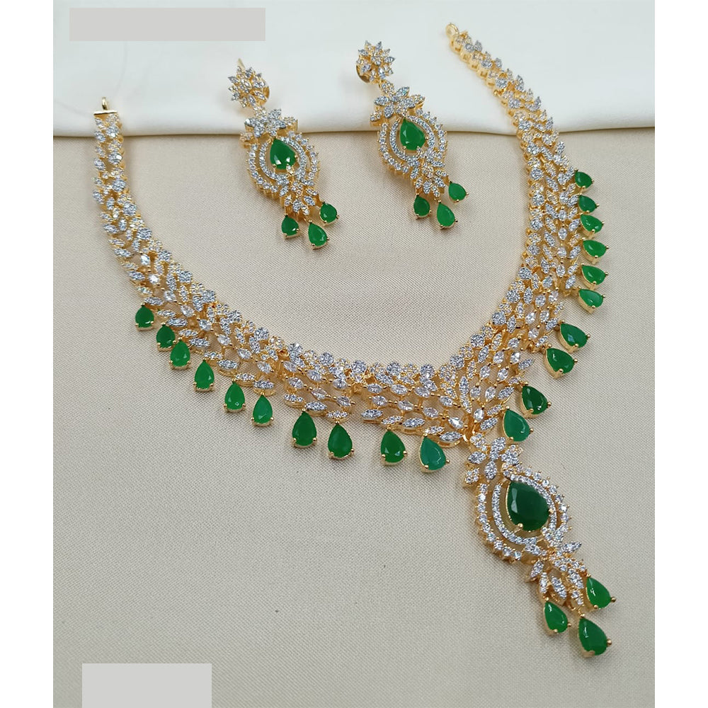 NAFJ Luxury American Diamond Necklace Set