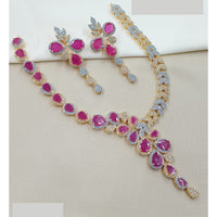 NAFJ Luxury American Diamond Necklace Set