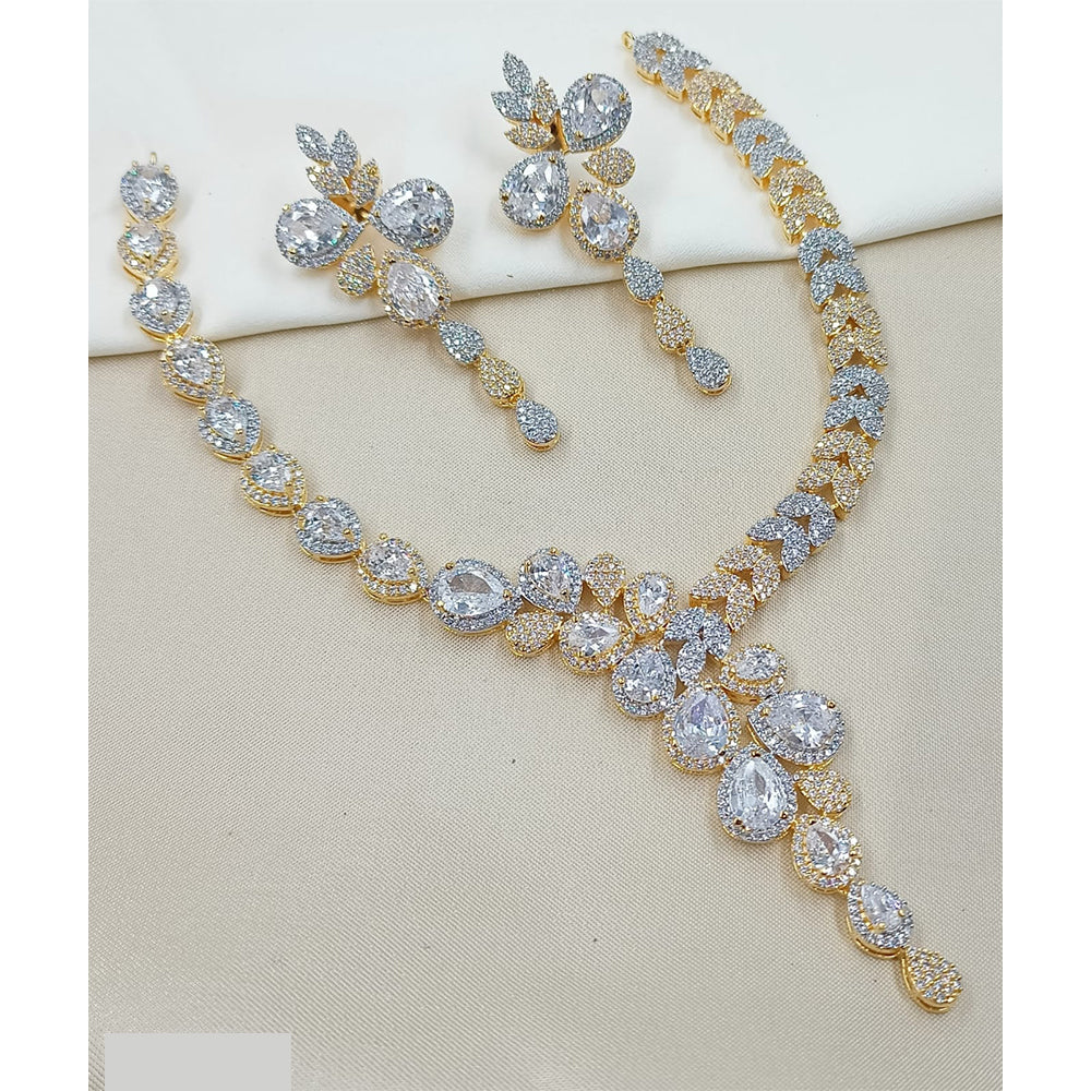 NAFJ Luxury American Diamond Necklace Set