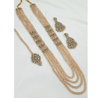 NAFJ Premium Austrian Stone And Pearl Designer Long Necklace Set