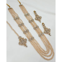 NAFJ Premium Austrian Stone And Pearl Designer Long Necklace Set