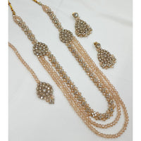 NAFJ Premium Austrian Stone And Pearl Designer Long Necklace Set