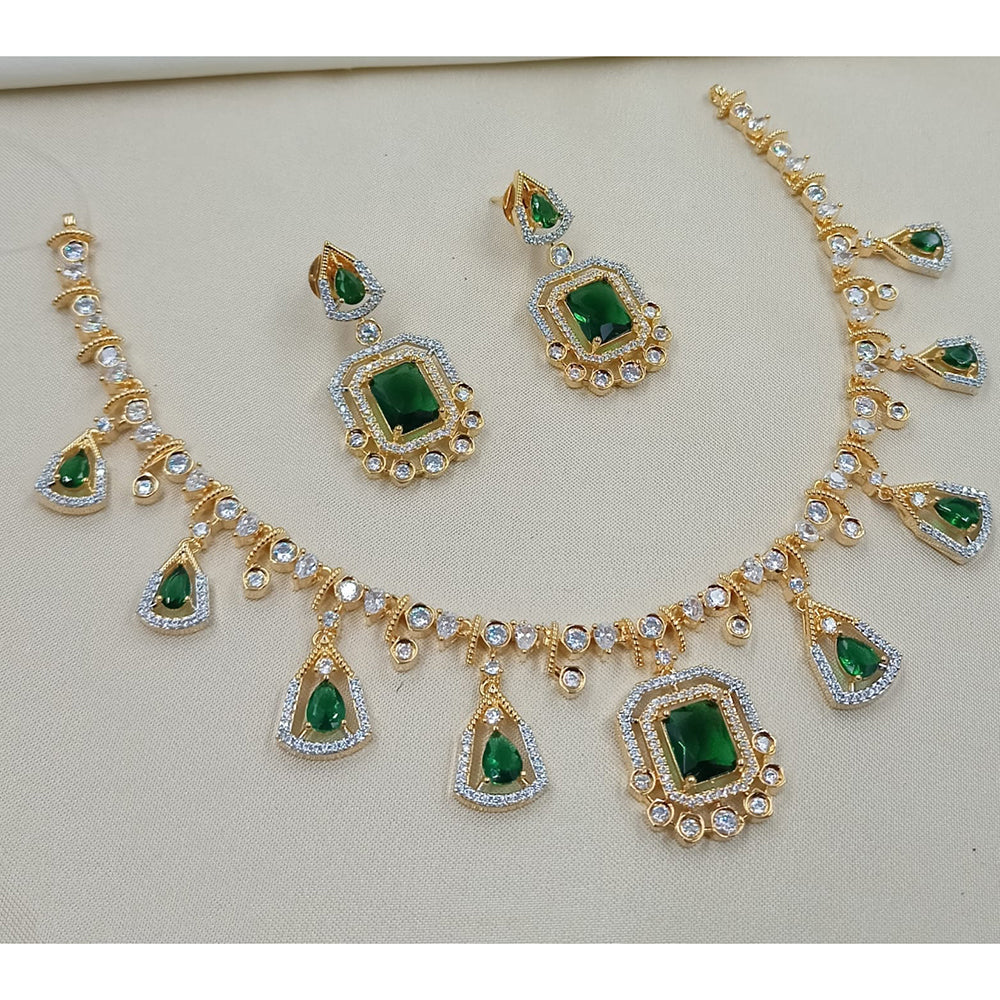 NAFJ Sparkling American Diamond Designer Necklace Set