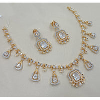 NAFJ Sparkling American Diamond Designer Necklace Set