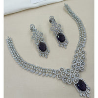 NAFJ Sparkling American Diamond Designer Necklace Set