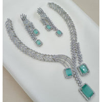 NAFJ Sparkling American Diamond Designer Necklace Set