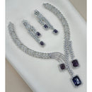 NAFJ Sparkling American Diamond Designer Necklace Set