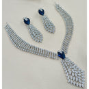 NAFJ Sparkling American Diamond Designer Necklace Set