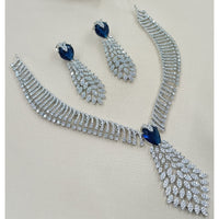NAFJ Sparkling American Diamond Designer Necklace Set