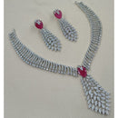 NAFJ Sparkling American Diamond Designer Necklace Set