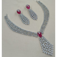 NAFJ Sparkling American Diamond Designer Necklace Set