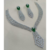 NAFJ Sparkling American Diamond Designer Necklace Set
