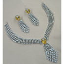 NAFJ Sparkling American Diamond Designer Necklace Set