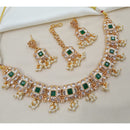 NAFJ Royal Look Pota Stone Pearl And Beads Necklace Set