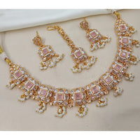 NAFJ Royal Look Pota Stone Pearl And Beads Necklace Set