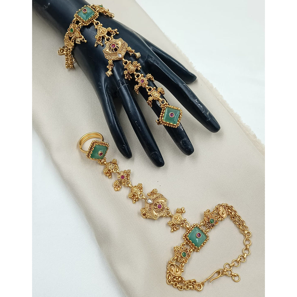 NAFJ Pota Stone And Pearl Designer Hand Harness