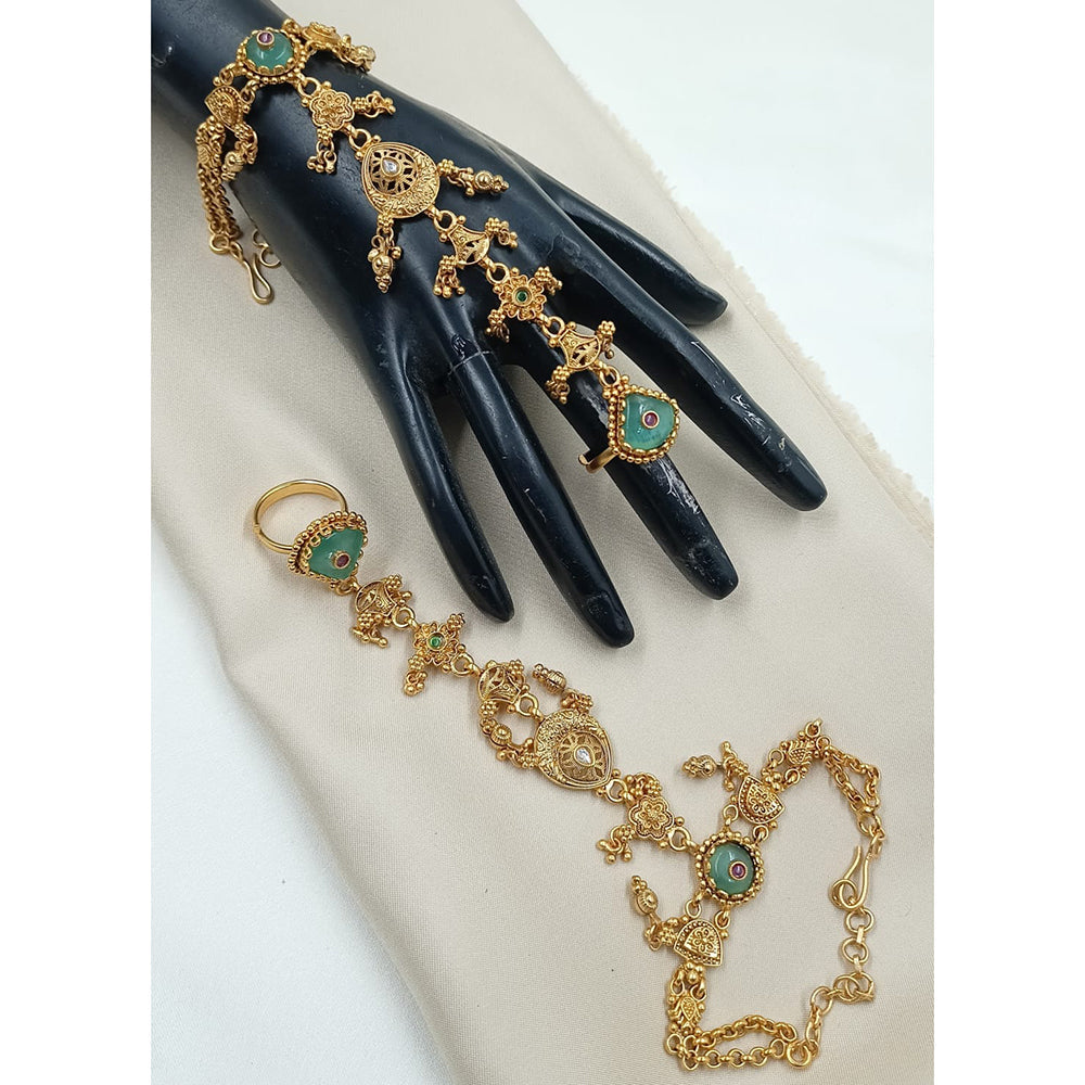 NAFJ Pota Stone And Pearl Designer Hand Harness