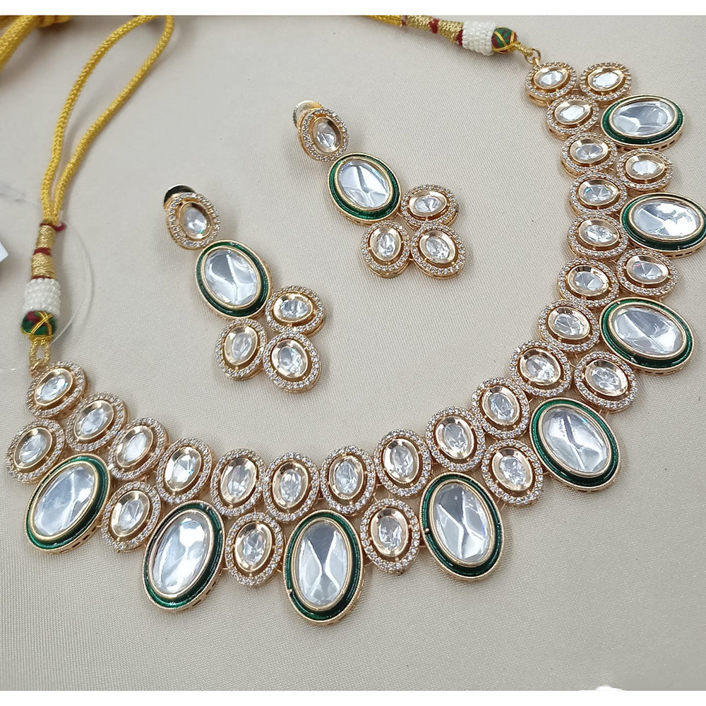 NAFJ Heritage Polki Kundan And Austrian Stone Necklace Set