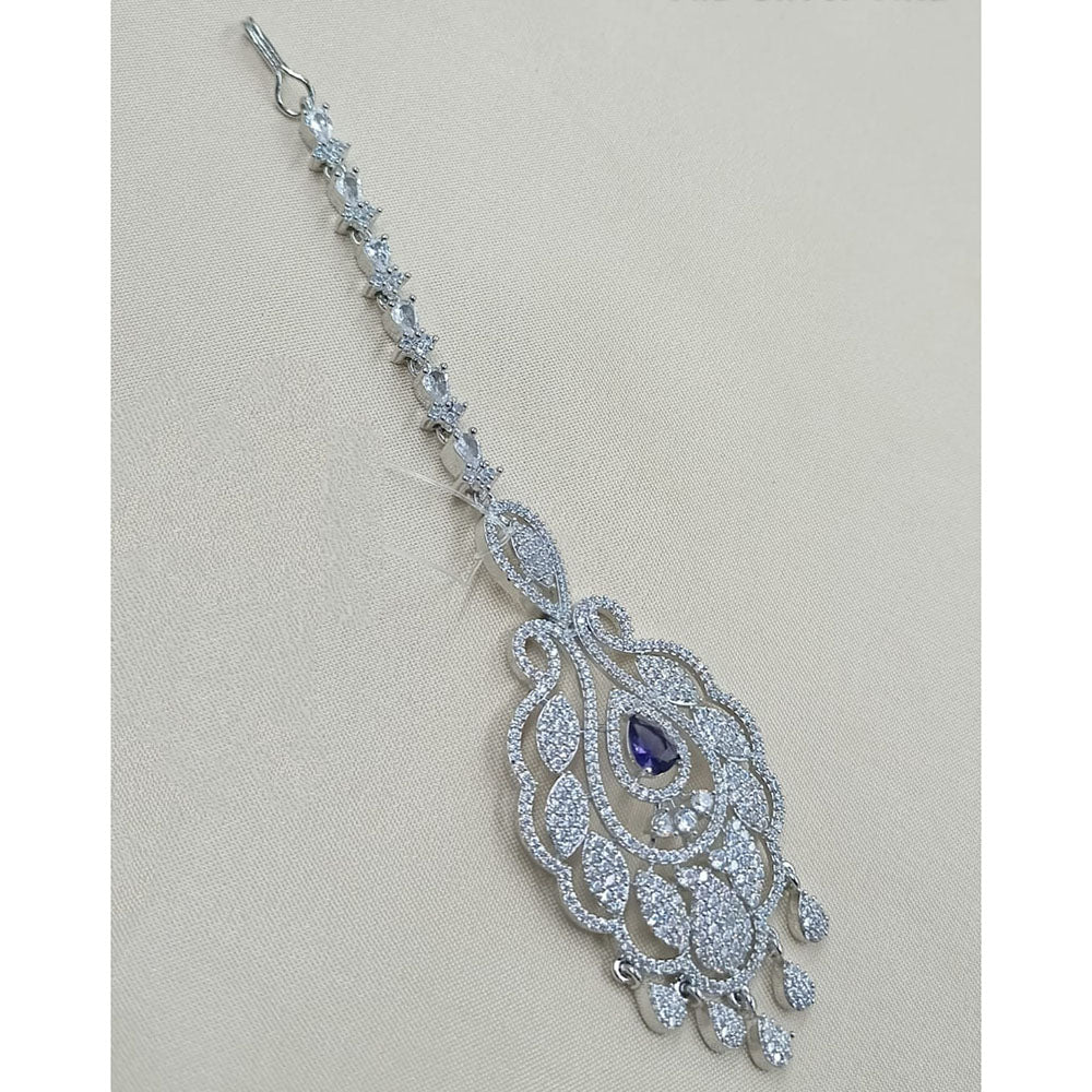 NAFJ Sparkling American Diamond Maangtikka