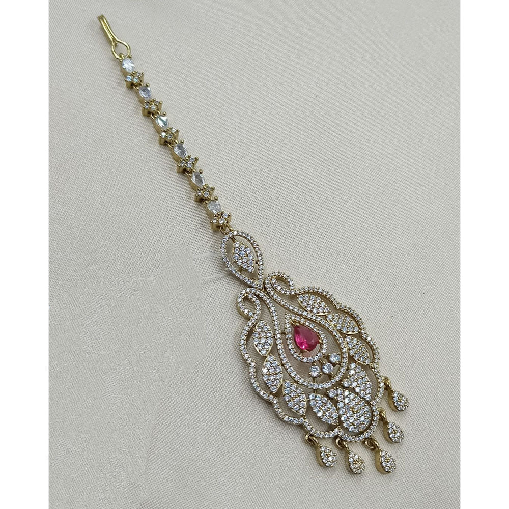 NAFJ Sparkling American Diamond Maangtikka