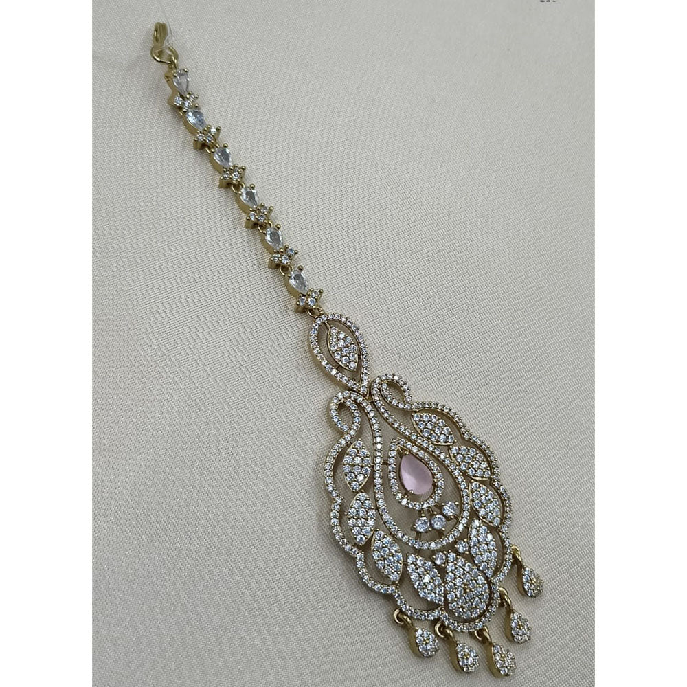 NAFJ Sparkling American Diamond Maangtikka