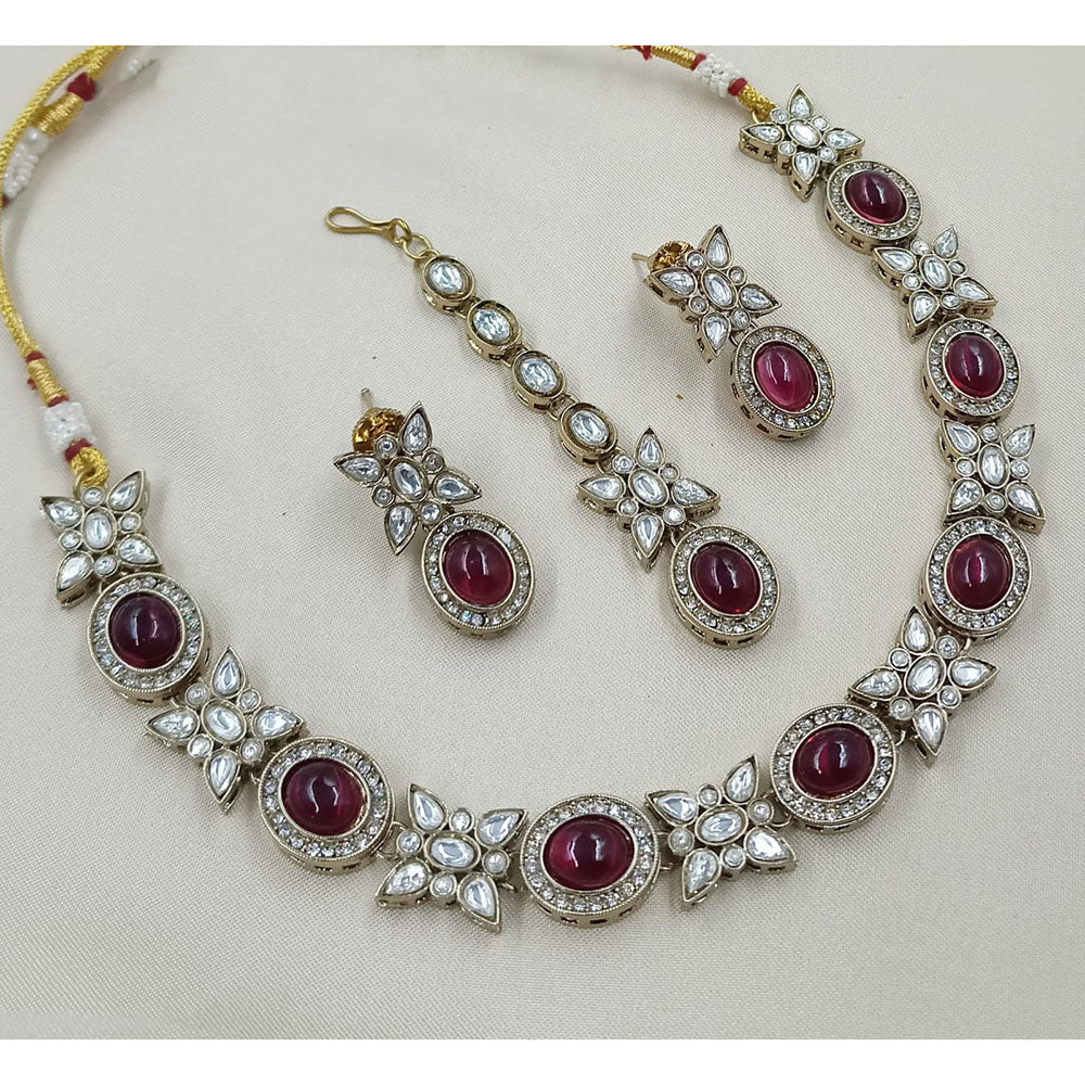 NAFJ Sparkling Crystal Stone Designer Necklace Set