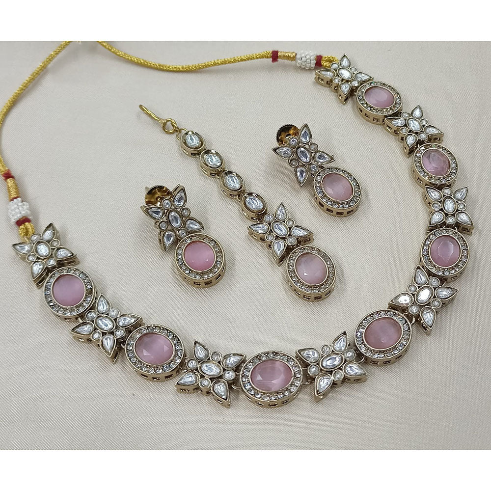 NAFJ Sparkling Crystal Stone Designer Necklace Set