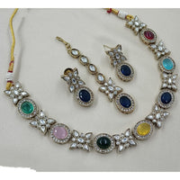 NAFJ Sparkling Crystal Stone Designer Necklace Set