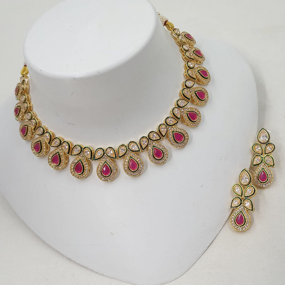 NAFJ Sparkling Crystal Stone Designer Necklace Set