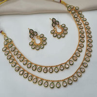NAFJ Sparkling Crystal Stone Designer Meenakari Necklace Set