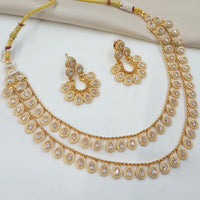 NAFJ Sparkling Crystal Stone Designer Meenakari Necklace Set
