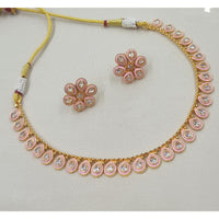 NAFJ Sparkling Crystal Stone Designer Meenakari Necklace Set