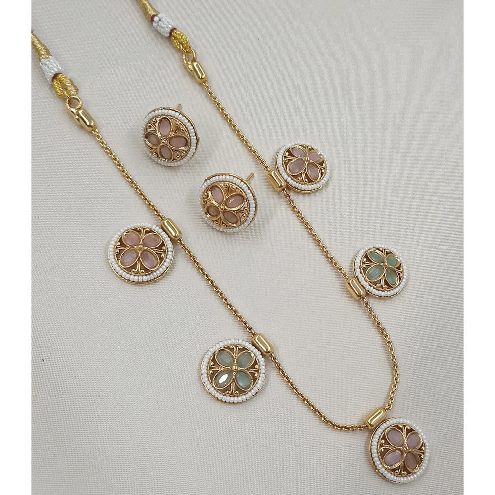 NAFJ Royal Pota Stone Designer And Pearl Necklace Set