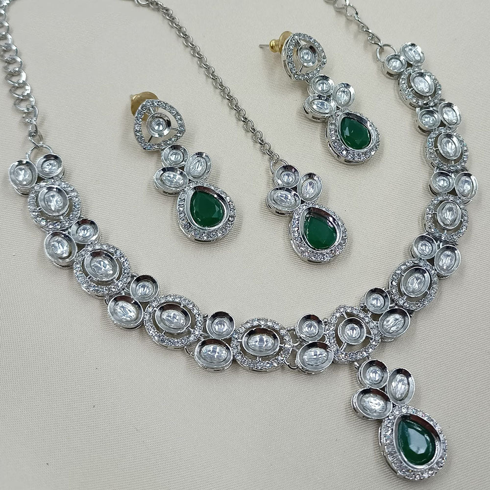 NAFJ Sparkling Crystal Stone Designer Necklace Set
