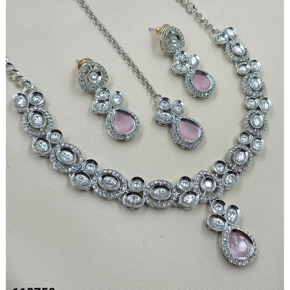 NAFJ Sparkling Crystal Stone Designer Necklace Set