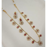 NAFJ Royal Pota Stone Designer And Pearl Necklace Set